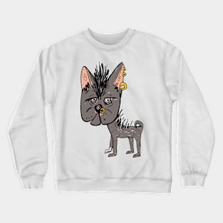 Grumpy Chihuahua with Piercings Crewneck Sweatshirt